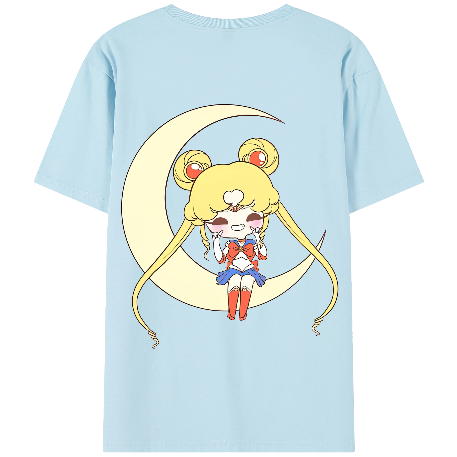（画像用） 美少女戦士セーラームーン 月野 うさぎ つきの うさぎ Sailor Moon Tsukino Usagi 綿100％半袖Tシャツ（背面プリント）